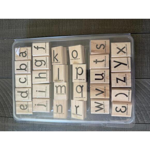 Stampin' Up! Other - Stampin’ Up Pure & Simple Alphabet Lower 2003 wood block rubber stamp set